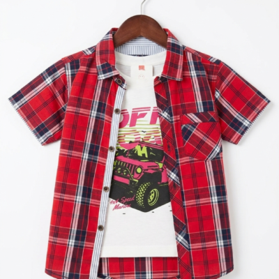 Cotton Blue Summer Double Shirt